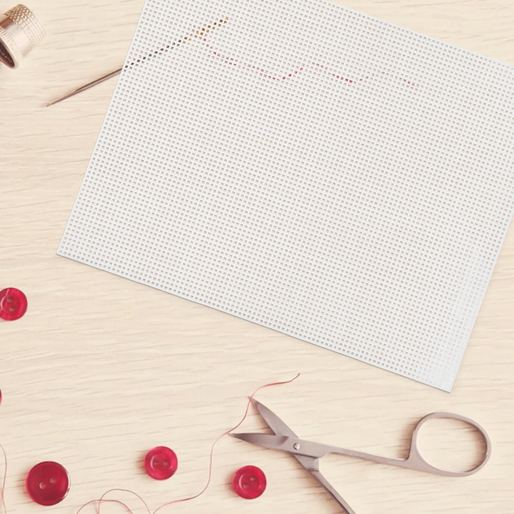 OUNONA 8Pcs Flexible White Plastic Mesh Canvas Sheets for Crafting Knit Crochet and Needlework