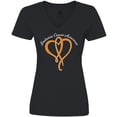 thumbnail image 3 of Inktastic Leukemia Awareness with Orange Ribbon Heart Women's V-Neck T-Shirt, 3 of 5