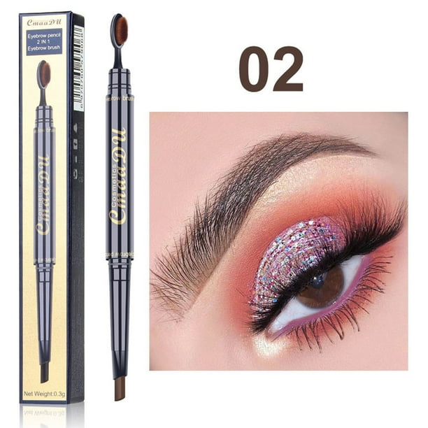 Fiudx Lápiz de Cejas, Herramienta de Belleza Resistente Al Sudor, Aspecto Natural No Se Corre, Pincel de Precisión de Doble Punta, Maquillaje de Larga Duración, Uso Profesional o Personal, Punta Suav