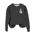 thumbnail image 3 of ibiyuan Halloween Sweatshirts for Women Crew Neck Basic Halloween Shirts for Women Spooky Season Flower Ghost Spooky Sweater Halloween Party Clothes Top Halloweens Outfits, 3 of 3