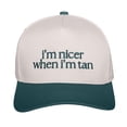 thumbnail image 2 of Helii Women Men Unisex Two Tone Mesh Trucker Cap Embroidered Baseball Hat I Am Nicer When I Am Tan Adjustable Snapback Summer Breathable Lightweight Outdoor Beach Sun Protection Hat, 2 of 5