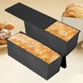 thumbnail image 3 of Pullman Loaf Pan with Lid, 2 Pack Non-Stick Black Bread Loaf Pans for Homemade Bread Carbon Steel Bread Toast Box with Cover for Bakeware Bread Toast Oven Baking Black, 3 of 5