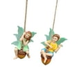 thumbnail image 2 of colaxi 2x Garden Boy Girl Fee Hanging Decor Harz Ornament, Handicraft Collectible Creative Garden Development for Garden Fence Outdoor, 2 of 9