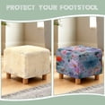 thumbnail image 6 of SCRAWLGOD Daisy Floral Print Ottoman Cover Square, Stretch Footrest Stool Slipcover with Elastic Band Foot Stool Cover for Square Storage Ottoman for Home Decor, 6 of 7