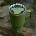thumbnail image 4 of Swiss Tech Stainless Steel Insulated Tumbler with Mug Handle and Leakproof Locking Lid 30oz, 2 pack, Soft Touch Green, 4 of 11