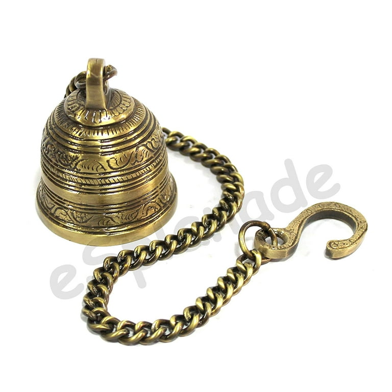 Ethnic Brass Hanging Bell With Chain, Chain for Home Temple, Door