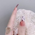 thumbnail image 2 of 3D Flower Design Artificial Nails, Fashion Design Press On Nails With Leopard Print French Tip For Women And Girls, Easy Application In 12 Different Sizes, 2 of 5
