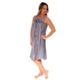 thumbnail image 3 of Women's Silky Feeling Sleeveless Tricot Nightgown with Floral Lace Design, Charcoal, Size Medium, 3 of 5
