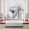 thumbnail image 2 of Ambesonne Dragon Kitchen Curtains, Medieval Myth Sketch, 55"x39", Pale Grey White, 2 of 3