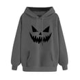thumbnail image 3 of Riecok Halloween Hoodies for Women Pumpkin Print Hooded Pullover Long Sleeve Spooky Season Sweatshirt Casual Outfit with Pocket, 3 of 4