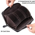 thumbnail image 5 of Large Capacity Credit Card Wallet - Men's and Women's 36 Slot Leather Security RFID Wallet (blue）, 5 of 5