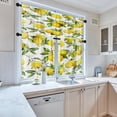 thumbnail image 4 of Lemon Fruits Kitchen Curtains Flower Leaves Window Curtains Valance and Tier Set 36 Inch, Summer Tropical Short Tier Curtain for Kitchen, Fruit Background Small Kitchen Decor, 4 of 5