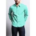 thumbnail image 4 of G-Style USA Men's Regular Fit Long Sleeve Solid Color Dress Shirts - AQUA - 5X-Large - 36-37, 4 of 4