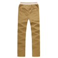 thumbnail image 4 of Boys Solid Casual Pull On Chino Pants Elastic Drawstring Waist Straight Leg School Uniform Trousers Kids Loose Fit Flat Woven Pants for Daily School Weekend Wear(Khaki,13-14 Years), 4 of 4