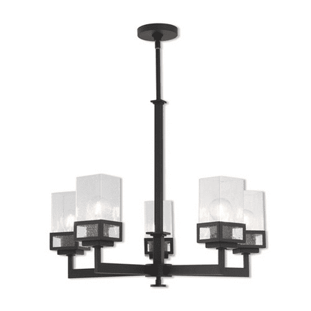 

Bronze Tone Finish Chandeliers Steel Material Medium Base 29 Long 5 Light Fixture