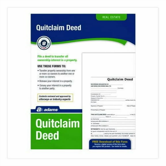 Quitclaim Deed Forms with Instructions and Free Downloads, One-Part (No Copies), 8.5 x 11, 4 Forms T | Bundle of 2