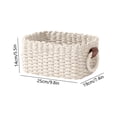 thumbnail image 2 of Woven Rope Storage Basket Natural Paper Rope Organizer Basket Decorative Wicker Basket For Home Bathroom Bedroom Kitchen Office Sundries Cosmetics Toys, 2 of 6