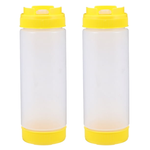 Botellas de plástico para salsa de 2 piezas Dispensador de recuperación de tomate de dos cabezas