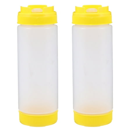 

2Pcs Plastic Sauce Bottles Two-headed Squeeze Bottles Tomato Catchup Dispenser