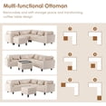 thumbnail image 4 of LuxyHoom 106.5"Merax Modern Sectional Sofa with Movable Storage Ottoman,Convertible 6-Seat L-Shape Corner Sectional Sofa Couch,U Shaped Sectional Sofa for Living Room,Apartment,Beige, 4 of 7