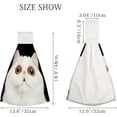 thumbnail image 2 of Hanging Towels 2 Pcs, Dish Towels Funny Portrait of Cat Absorbent Hand Towels with Hanging Loop Washcloth for Bathroom Kitchen, 2 of 6