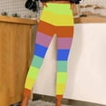 thumbnail image 2 of COSFO Rainbow Sweatpants Women Yellow High Waisted Casual Yoga Slim Leg Pants Skinny Workout Pants, 2 of 4