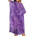 thumbnail image 3 of HELLHERO Purple Tie-Dye Long Kimono Swimsuit Cover Up Casual High Quality Fabrics Lightweight Bathing Suit Cover Up, 3 of 5