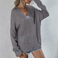thumbnail image 2 of JINMGG V Neck Sweaters for Women Fall Winter Clearance,Women Fashion Casual Solid V-Neck Long Sleeve Knit Sweater Tops, 2 of 8