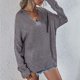 thumbnail image 1 of Puntoco Suéter Mujer Moda Casual Sólido V-Cuello Manga Larga Suéter De Punto Tops Navidad Liquidación Puntoco Puntoco-247, 1 of 8
