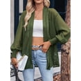 thumbnail image 2 of KelaJuan Women Fashion Cardigan Solid Color Jacquard Long Sleeve Open Front Coat Outerwear Spring Fall Loose Casual Tops, 2 of 6