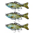 thumbnail image 1 of Lot de 3 Leurres de Pêche Réutilisables avec Perles Attraction Extérieure Swimbaits Artificiels Crankbait 10cm Type 9, 1 of 8