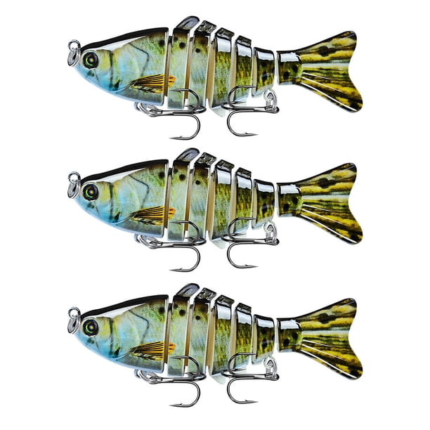 Naiovety Paquete de 3 señuelos de pesca de plástico de agua salada cebo falso atracción al aire libre Swimbaits artificiales Crankbait accesorio 10cm Pescar tipo 9 Naiovety OD023723-09