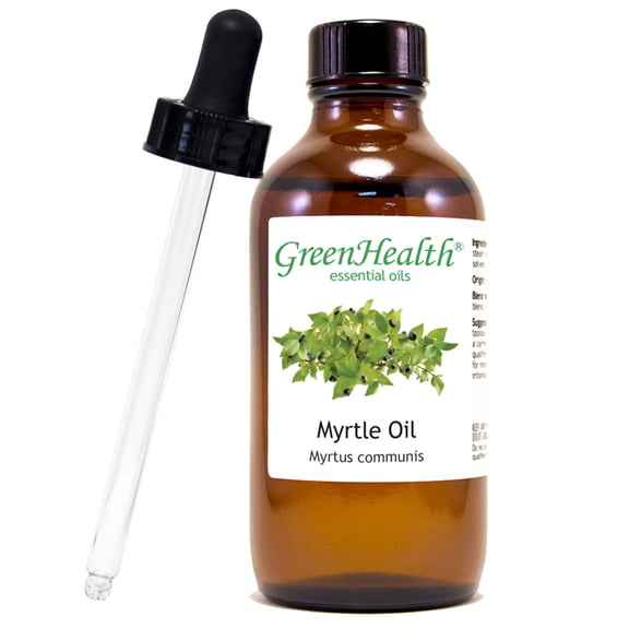 4 fl oz - Myrtle Essential Oil (118 ml) Glass Bottle w/ Glass Dropper 100% Pure - GreenHealth