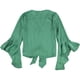 thumbnail image 3 of bar III Blusa de punto con lazo en el frente para mujer, verde, XXL, 3 of 3
