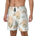 thumbnail image 2 of Daiia Air Balloon and Flower Mens Swim Trunks Swim Shorts Quick Dry Swim Shorts with Mesh Lining Pockets-Large, 2 of 9