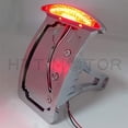 thumbnail image 6 of HTT Motorcycle Chrome Curved Side Mounted License Plate Bracket w/ Led Tail Light Brake Light 7/8" or 1" Axles For Suzuki/ Yamaha/ Honda/ Kawasaki Vulcan Classic Custom 900, 6 of 8