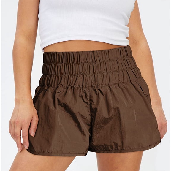 Nuoqisi Women's High Waisted Athletic Running Shorts Elastic Waist Quick-Dry Workout Shorts for Training, Gym，Yoga 2026