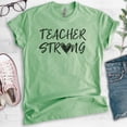 thumbnail image 2 of Teacher Strong Shirt, Unisex Women's Men's Shirt, Teacher Shirt, Heather Apple Green, X-Large, 2 of 6