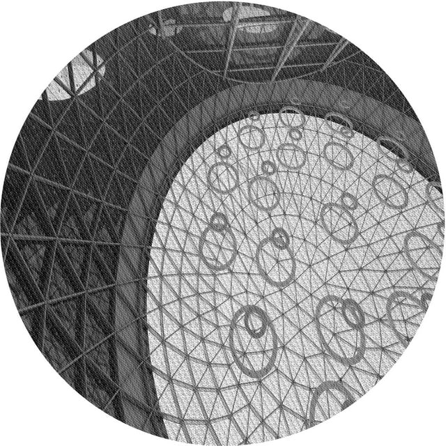Ahgly Company Machine Washable Indoor Round Transitional Gray Cloud Gray Area Rugs, 4' Round