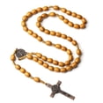 thumbnail image 1 of Collar de Cuentas de Oración Estilo Europeo y Medieval Tejido a Mano Joyería Color Café, 1 of 3