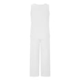 thumbnail image 4 of Men's 2 Piece Outfit Letter Patched Sleeveless Tank Top and Drawstring Waist Pants Set, 4 of 6