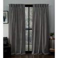 thumbnail image 1 of Exclusive Home Loha Light Filtering Pinch Pleat Curtain Panel Pair 96"" Length Black Pearl, 1 of 5