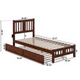 thumbnail image 7 of AFI Tahoe Twin-XL Wood Platform Bed with Headboard Footboard & Twin-XL Trundle, Walnut, 7 of 7