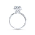 thumbnail image 5 of Oval & Round Cut Lab Created Moissanite Diamond Solitaire Halo Engagement Ring In 14K White Gold Over Sterling Silver(G-H Color, 2.00 Carat)-7.5, 5 of 8