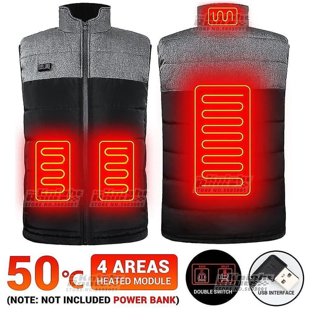 Chaleco Hetaed de 9 áreas, ropa de abrigo para hombres y mujeres, chaleco de autocalentamiento Usb, chaleco cálido para esquí, chaqueta térmica, ropa de caza para invierno Kuyhfg Bienvenido a Kuyhfg