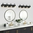 thumbnail image 2 of Matte Black Bathroom Light Fixtures Vanity Light for Bathroom 4 Lights Modern Wall Light Fixtures over Mirror with Clear Glass Shade, 2 of 6