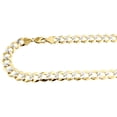 thumbnail image 3 of Real 10K Yellow Gold Solid Diamond Cut Cuban Link Chain 13mm Necklace 36", 3 of 5