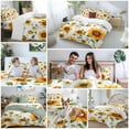 thumbnail image 5 of Spring Floral 4 Piece Duvet Cover Set Full Size Watercolor Sunflower Soft Bedding Set Comforter Cover, 1 Duvet Cover 1 Flat Sheets and 2 Pillowcases, 5 of 9