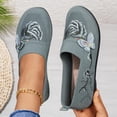 thumbnail image 3 of Women's Orthopedic Loafers Shoes Lightweight Knit Butterfly Embroidered Slip on Comfortable Walking Shoes with Arch Support Green Size 9, 3 of 5