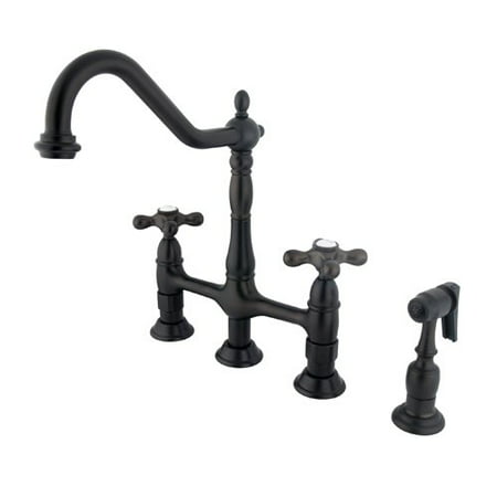 UPC 663370034800 product image for Kingston Brass KS1275AXBS 8 inch Center Kitchen Faucet With Side Sprayer | upcitemdb.com